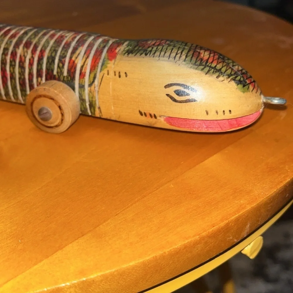 Colorful Wooden Lizard Toy Car